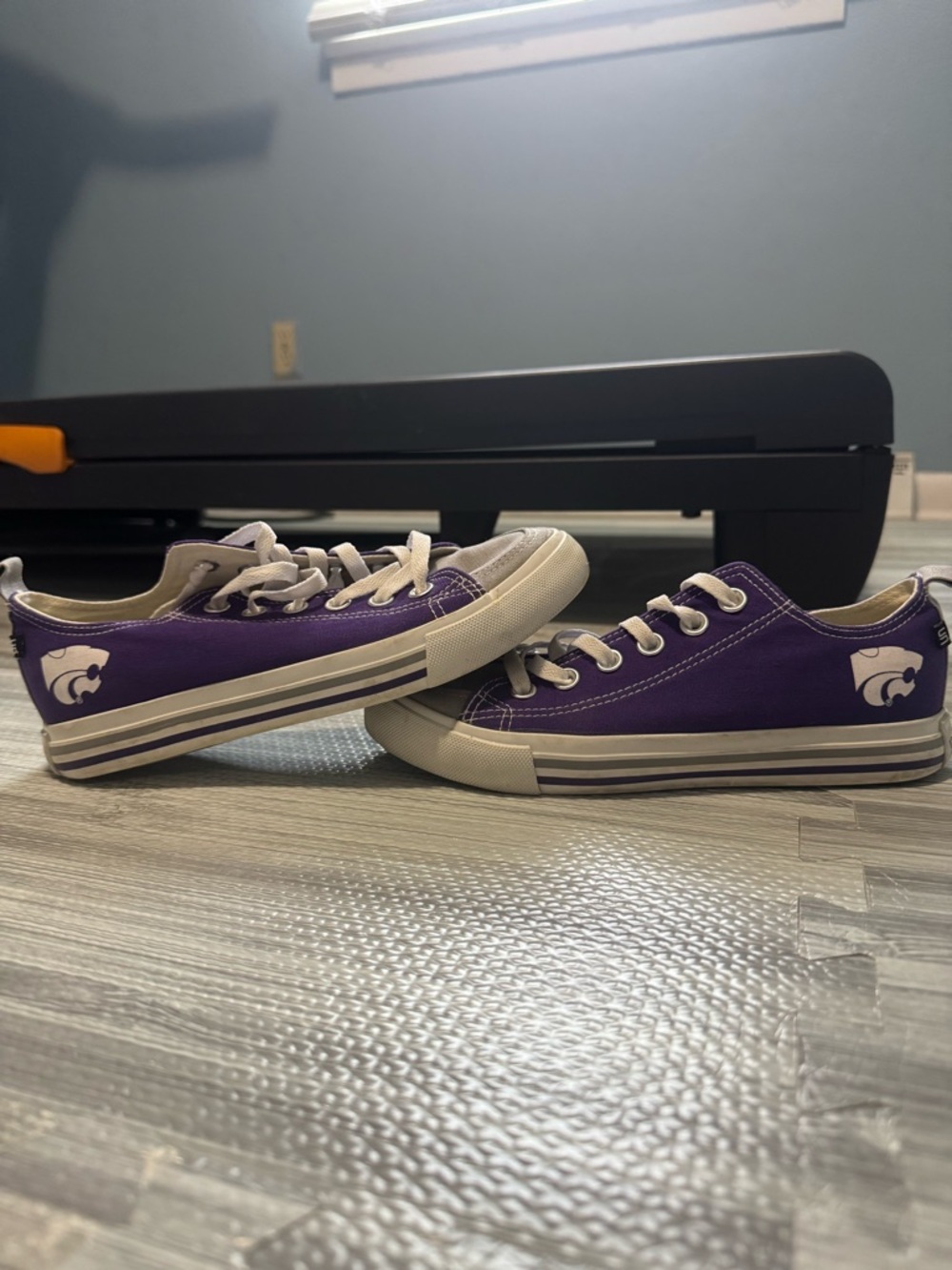Kansas State Wildcats Purple Low-Top Canvas Sneakers with White Trim